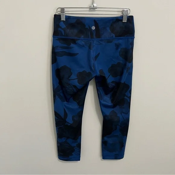 Lululemon Wunder Under Crop II  Full On Luxtreme Jumbo Inky Floral Black Inkwell - Picture 8 of 11
